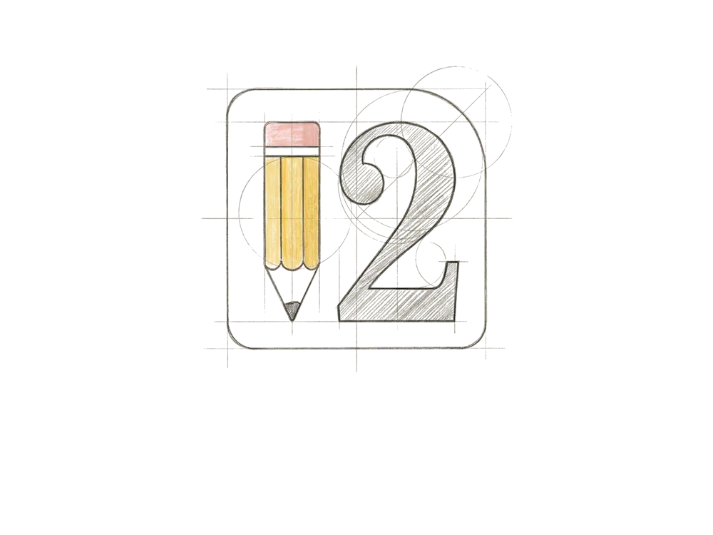 The 12pencils mark being designed, from first idea to finished icon